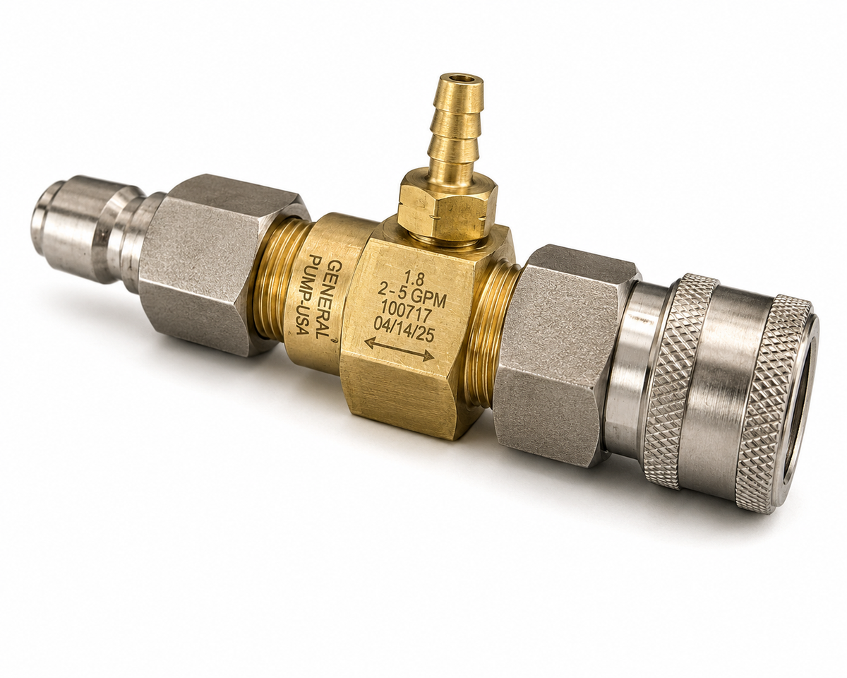 General Pump High Draw 20% Downstream Chemical Injector with SS Quick Connects