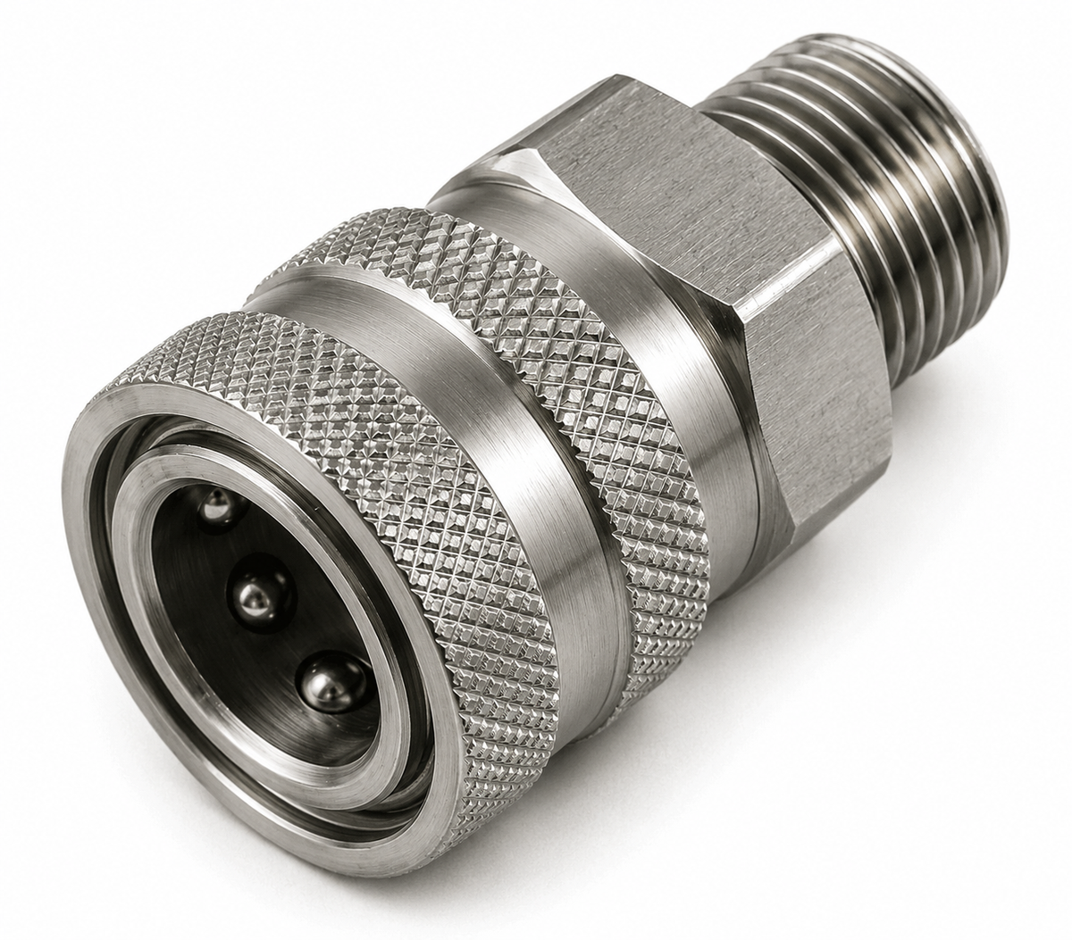 Stainless Steel 1/2" Quick Connect Socket x 1/2" MPT – 5000 PSI