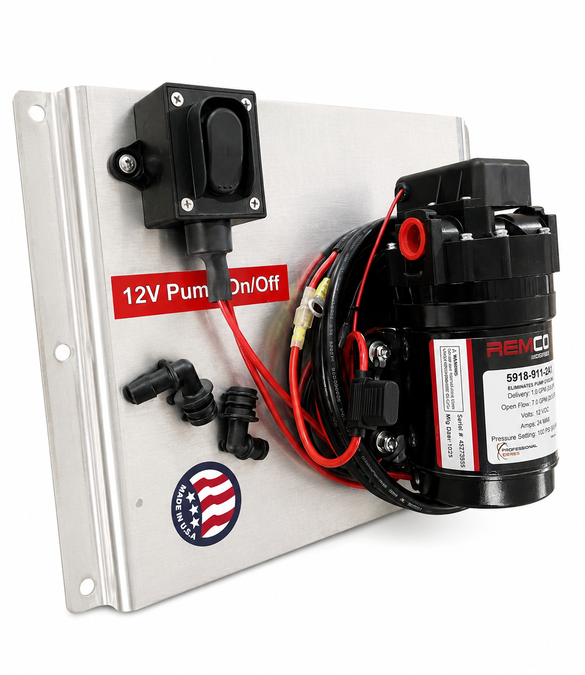 Remco SmoothFlo FLO-IQ 12V Plate-Mounted Pump Module – 7 GPM, 100 PSI