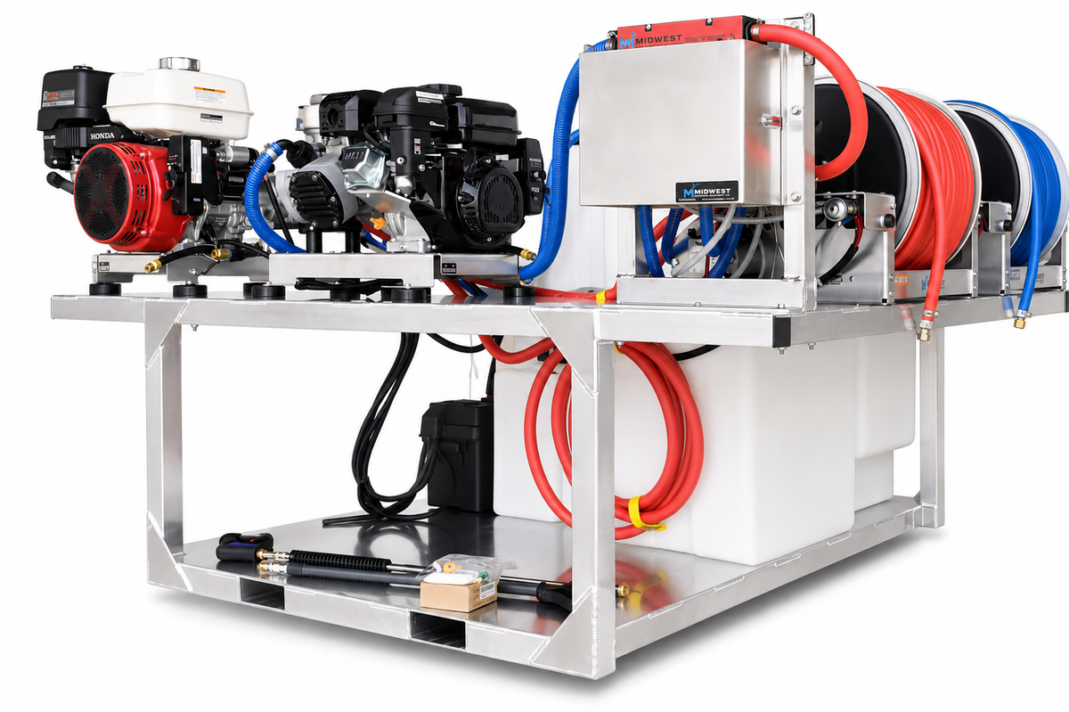 Gas Soft Wash & Pressure Washer Truck Skid