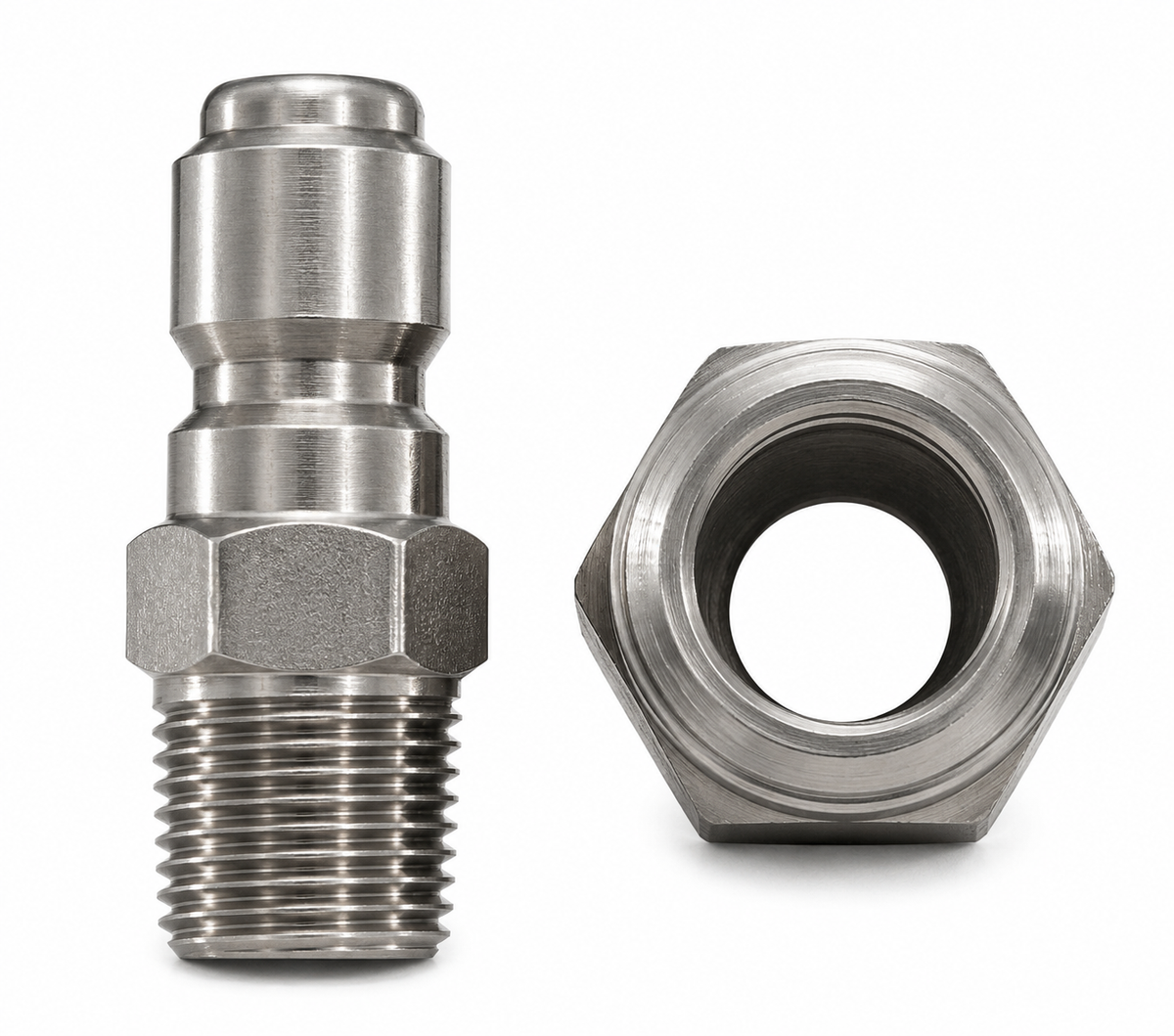 Stainless Steel 3/8" Quick Connect Plug x 3/8" MPT