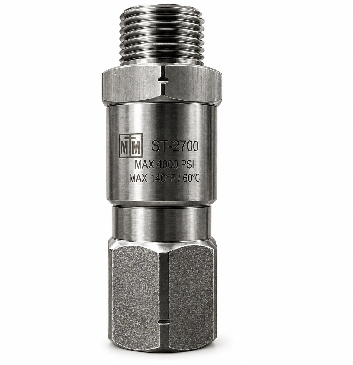 Mosmatic High Pressure Swivel – 3/8" MPT x 3/8" FPT Stainless Steel