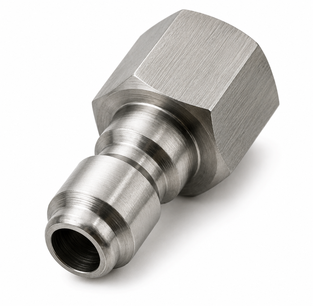 Stainless Steel 3/8" Quick Connect Plug x 3/8" FPT