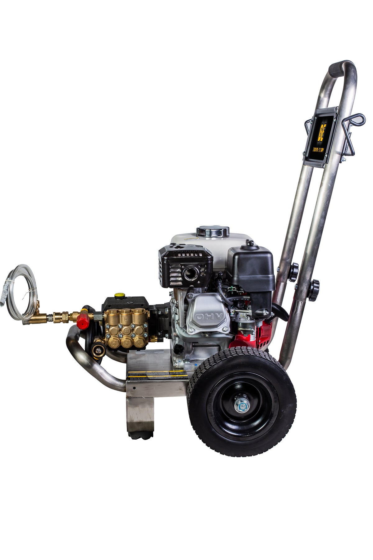 3100 PSI 3.1 GPM Cold Water Gas Pressure Washer Honda GX200 Engine and General Triplex Pump on Stainless Steel Frame