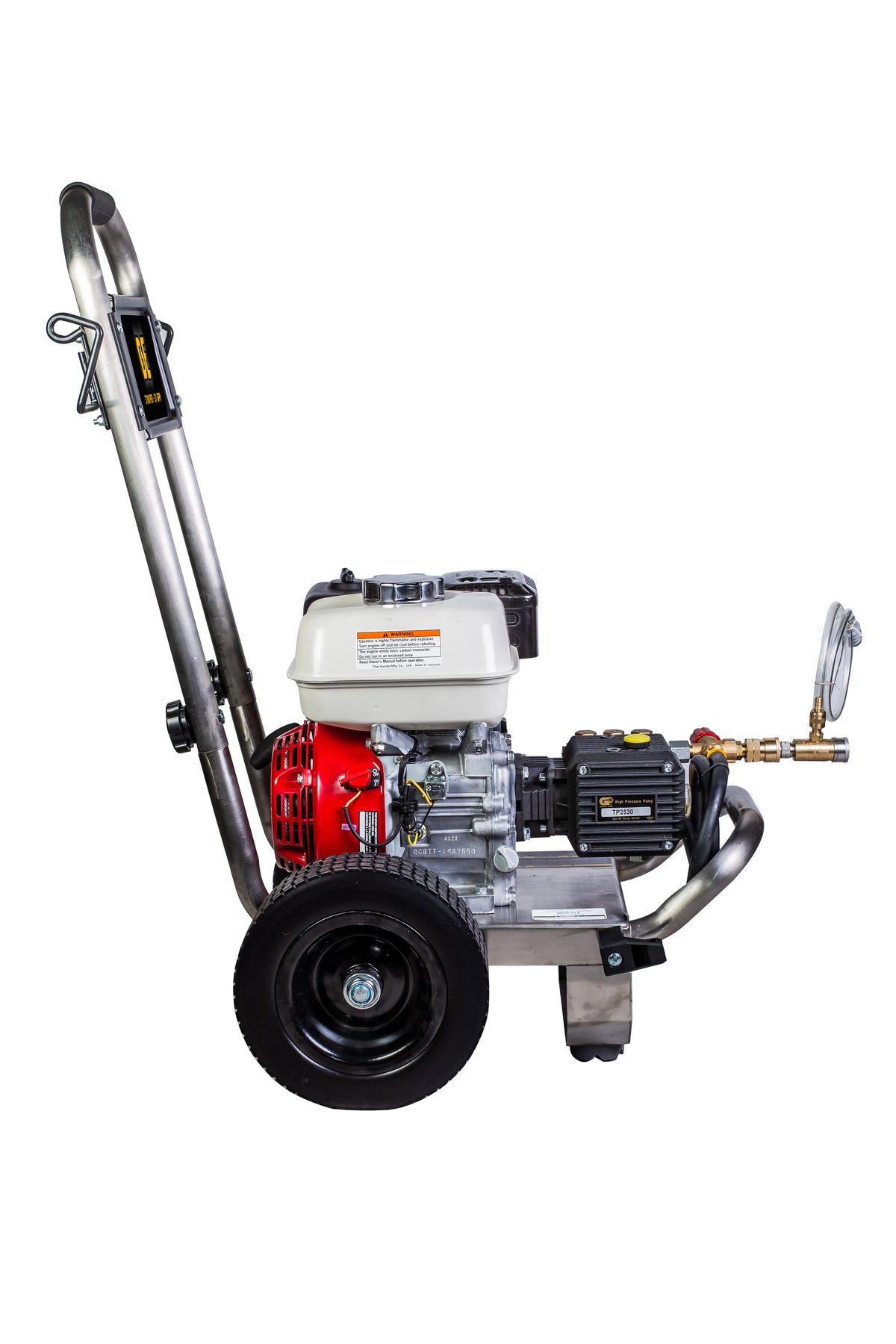 3100 PSI 3.1 GPM Cold Water Gas Pressure Washer Honda GX200 Engine and General Triplex Pump on Stainless Steel Frame
