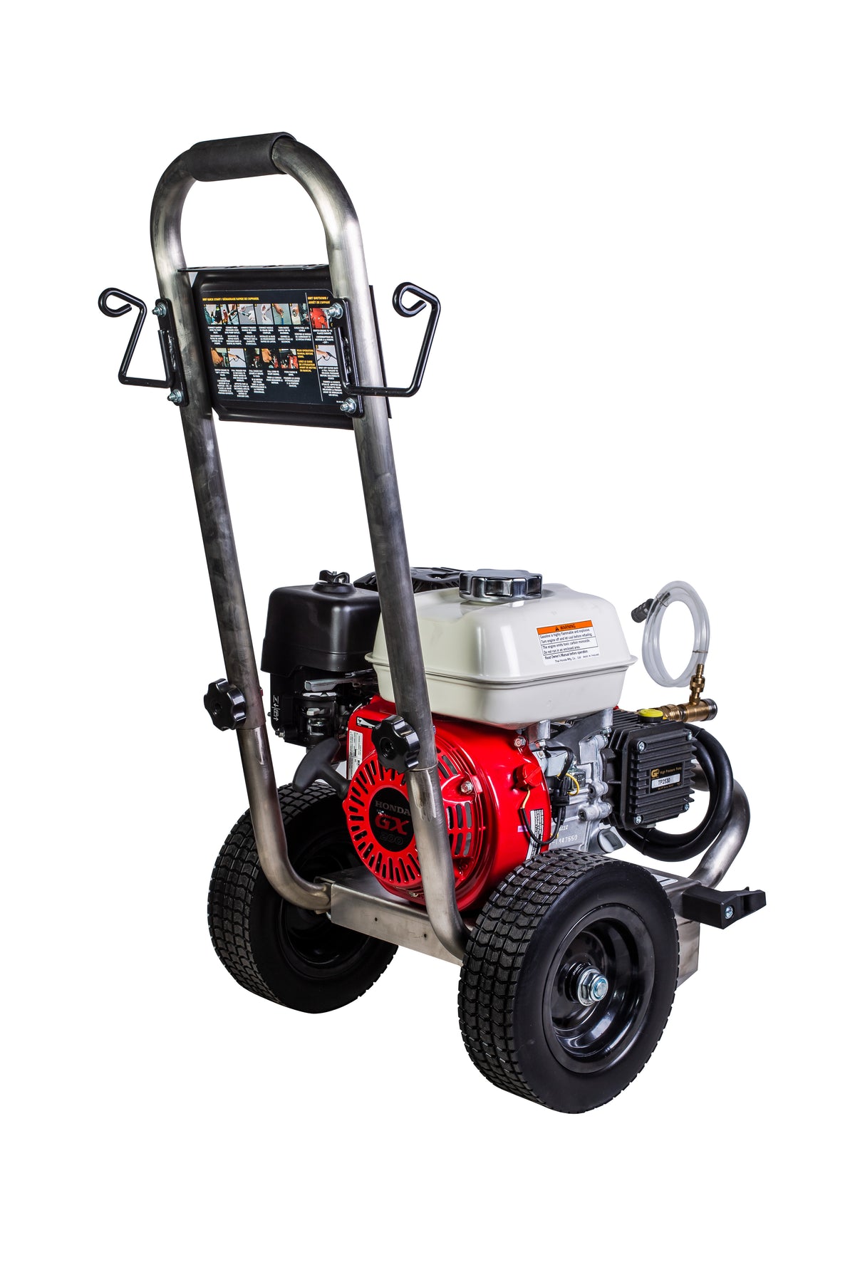 3100 PSI 3.1 GPM Cold Water Gas Pressure Washer Honda GX200 Engine and General Triplex Pump on Stainless Steel Frame