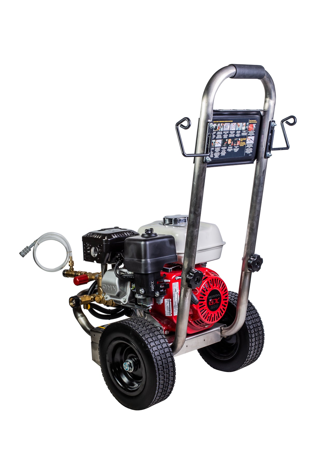 3100 PSI 3.1 GPM Cold Water Gas Pressure Washer Honda GX200 Engine and General Triplex Pump on Stainless Steel Frame