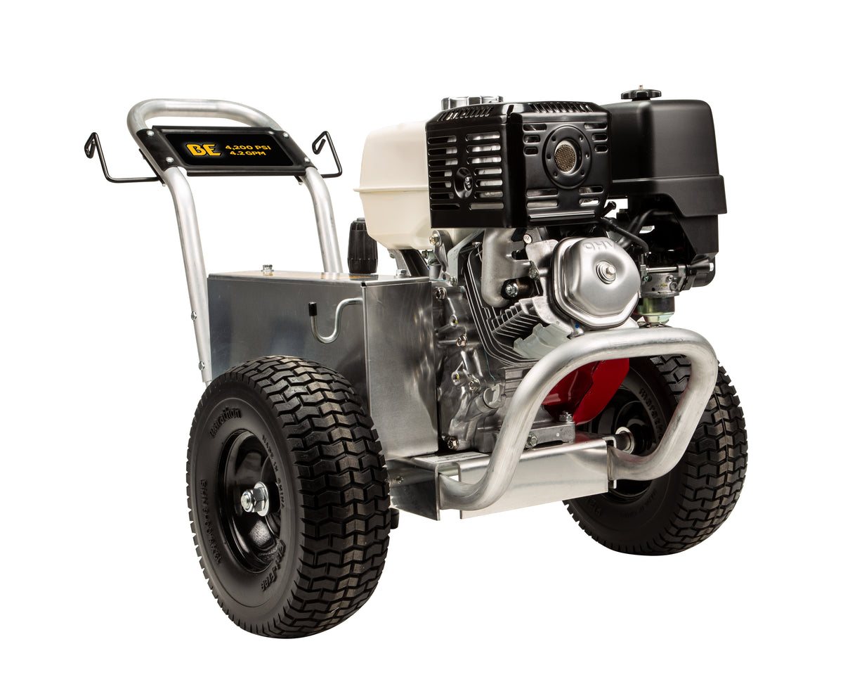 4200PSI 4.2GPM Cold Water Gas Pressure Washer Honda GX390 and GP Triplex Pump on Aluminum Frame