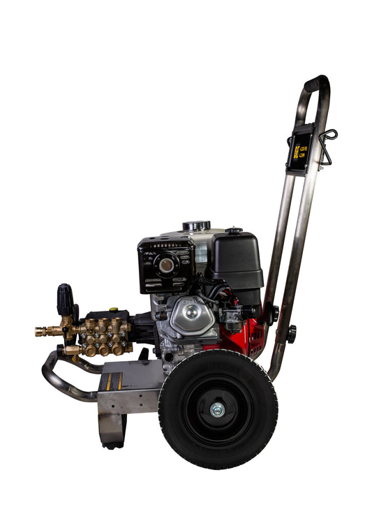 4200PSI 4.2GPM Cold Water Gas Pressure Washer Honda GX390 Engine and General Triplex Pump on Stainless Steel Frame