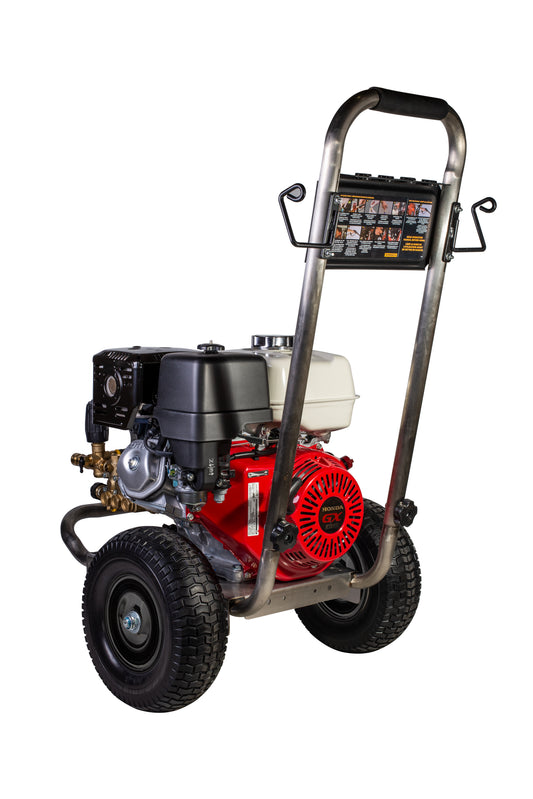 4200PSI 4.2GPM Cold Water Gas Pressure Washer Honda GX390 Engine and General Triplex Pump on Stainless Steel Frame