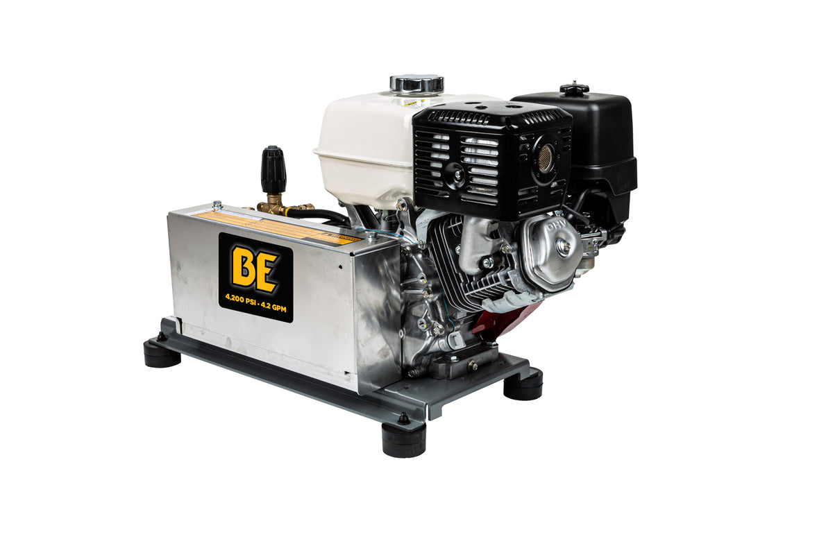 4200PSI 4.2GPM Cold Water Gas Pressure Washer Honda GX390, Belt Drive, General Triplex Pump, Mount Truck or Trailer