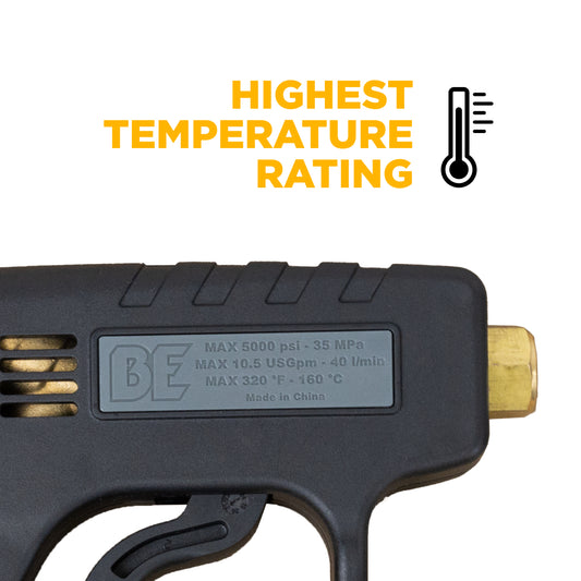 Commercial High Temperature Shut-Off Pressure Washer Gun, Max 5000 PSI