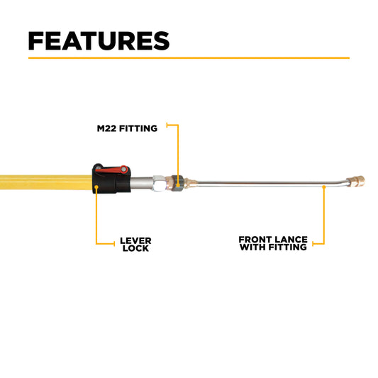 12' Telescoping Wand, includes lever locks, gun, wand and hose