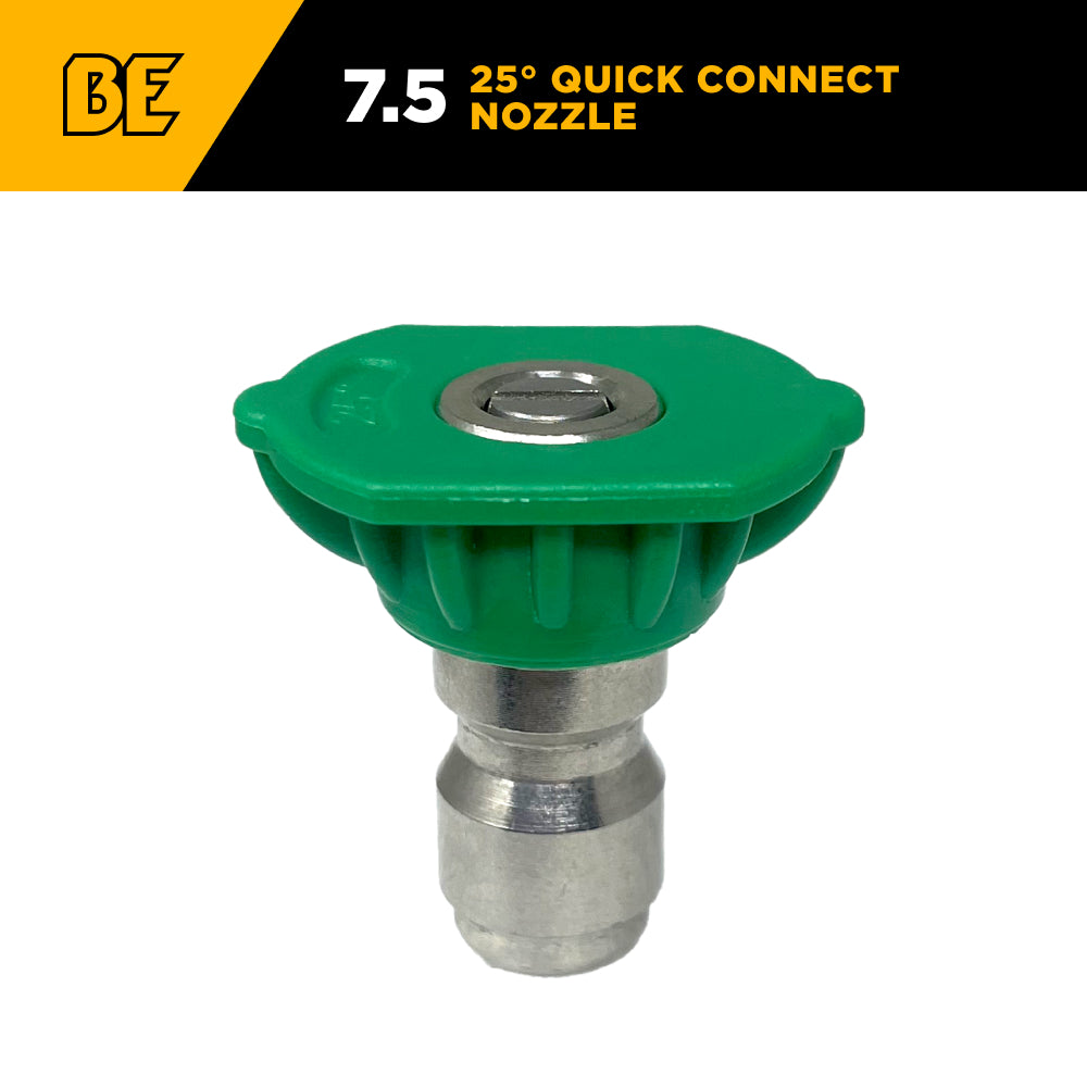 25° Quick Connect Spray Pressure Washer Green Nozzle - 7.5 Orifice