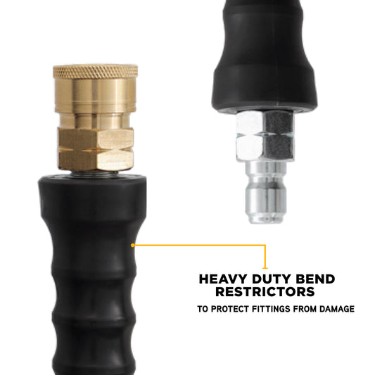 Pressure Washer 100 ft x 3/8 - inch 4500 PSI Black Hose with Quick Connect
