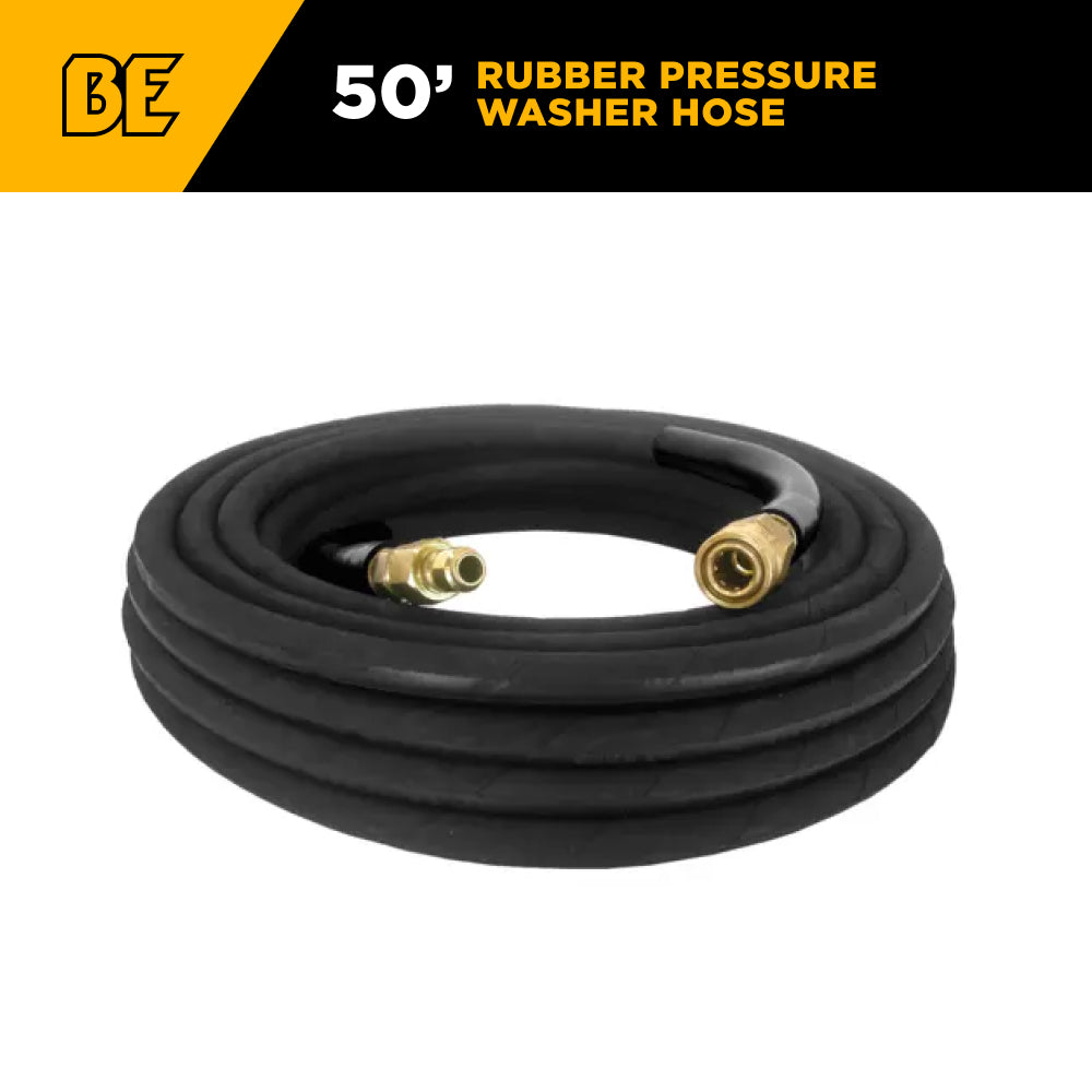 Pressure Washer 50 ft x 3/8" - inch 4500 PSI Black Hose with Quick Connect