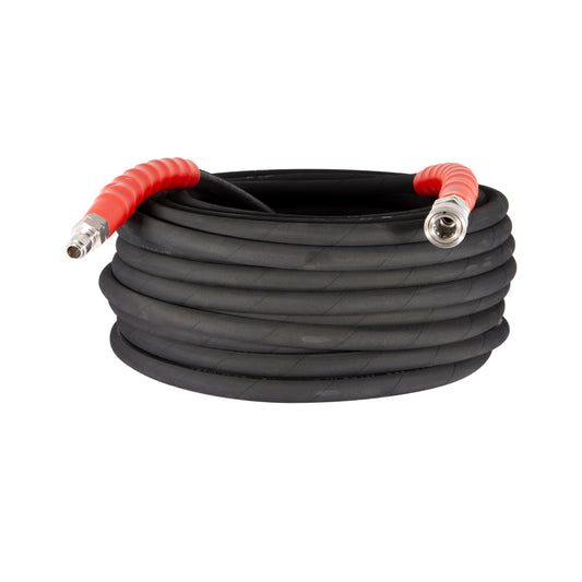 Pressure Washer 100 ft x 3/8 - inch 6000 PSI Black Hose with Quick Connect
