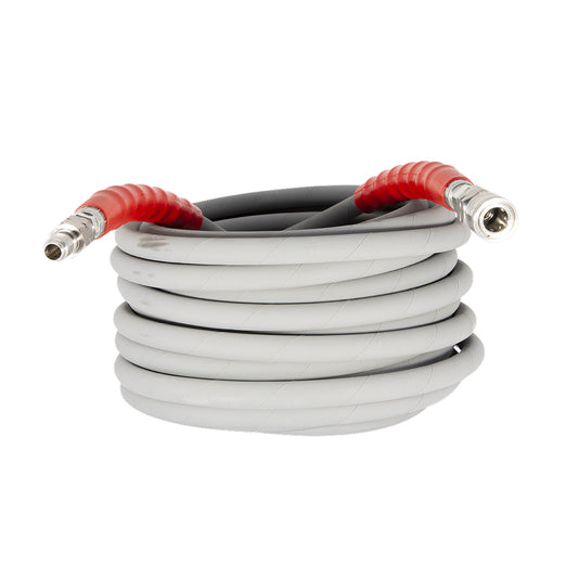 Pressure Washer 50 ft x 3/8 - inch 6000 PSI Grey Non Marking Hose with Quick Connect