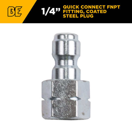 PW 1/4" FNPT x Quick Connect 5,000 PSI Coated Steel Fitting (Plug)