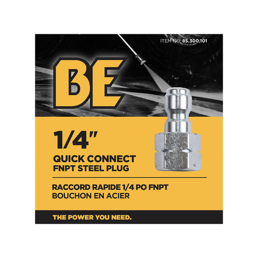 PW 1/4" FNPT x Quick Connect 5,000 PSI Coated Steel Fitting (Plug)