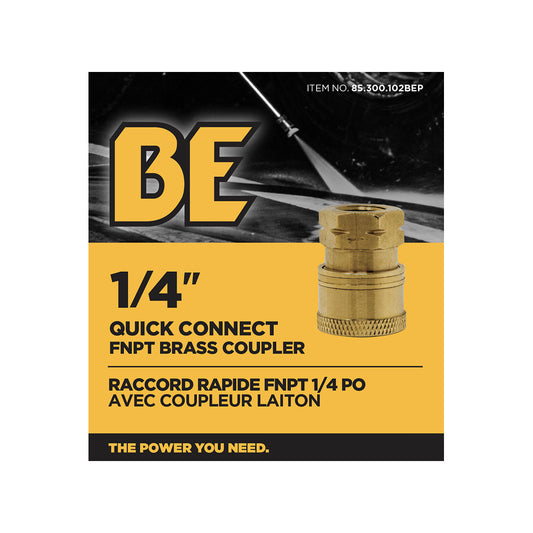 PW 1/4" FNPT x Quick Connect 5,000 PSI Brass Fitting (Coupler)