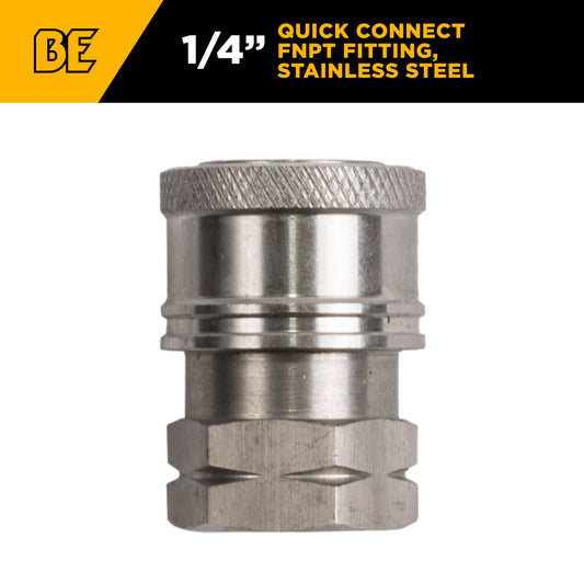 PW 1/4" FNPT x Quick Connect 6,000 PSI Stainless Steel Fitting (Coupler)