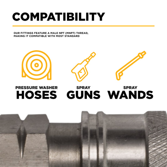 PW 1/4" FNPT x Quick Connect 6,000 PSI Stainless Steel Fitting (Coupler)