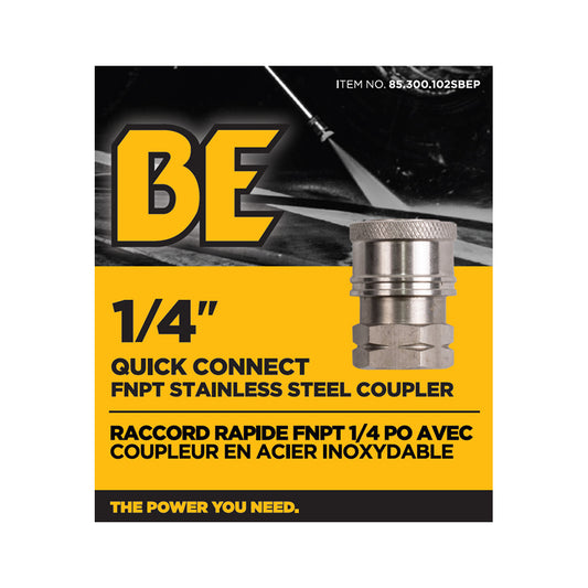 PW 1/4" FNPT x Quick Connect 6,000 PSI Stainless Steel Fitting (Coupler)