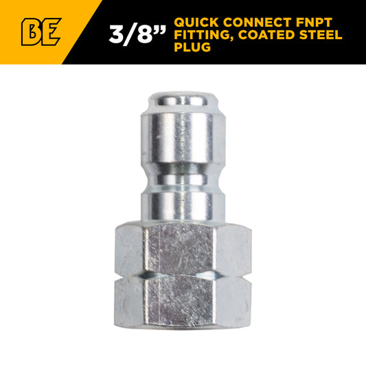 PW 3/8" FNPT x Quick Connect 5,000 PSI Coated Steel Fitting (Plug)