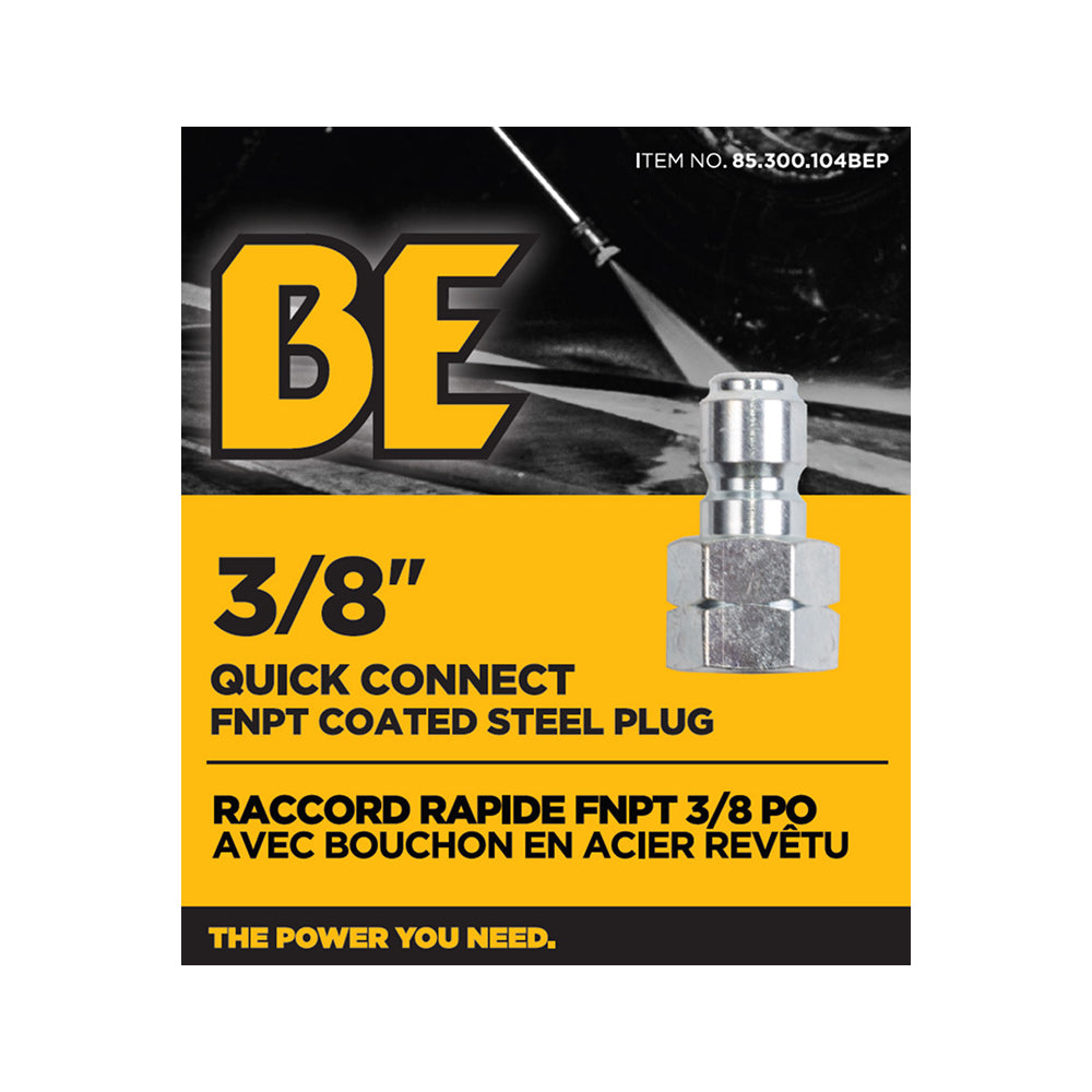 PW 3/8" FNPT x Quick Connect 5,000 PSI Coated Steel Fitting (Plug)
