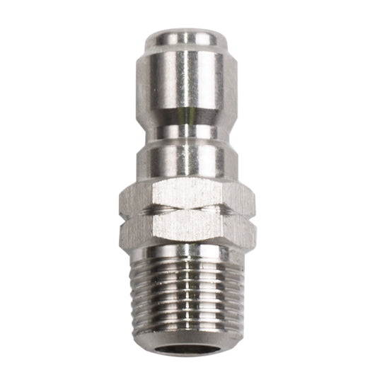 PW 3/8" MNPT x Quick Connect 6,000 PSI Stainless Steel Fitting (Plug)
