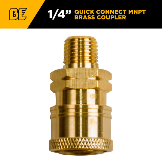 PW 1/4" MNPT x Quick Connect 5,000 PSI Brass Fitting (Coupler)