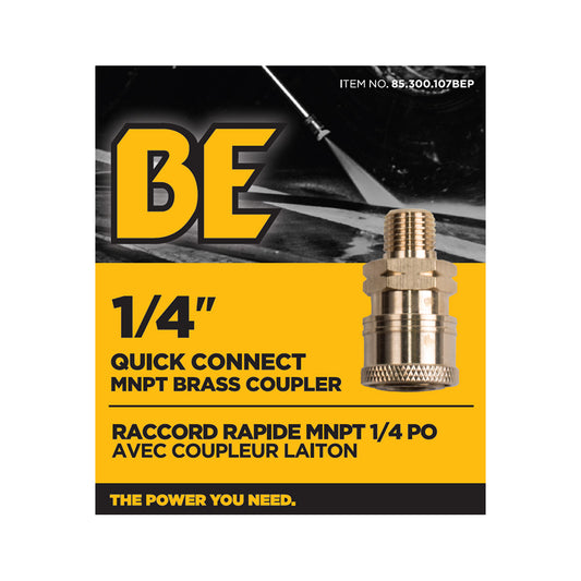 PW 1/4" MNPT x Quick Connect 5,000 PSI Brass Fitting (Coupler)