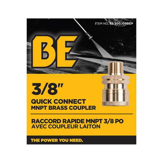 PW 3/8" MNPT x Quick Connect 5,000 PSI Brass Fitting (Coupler)