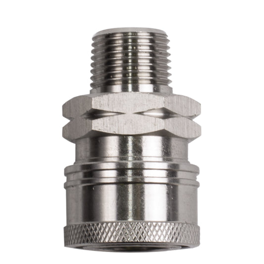PW 3/8" MNPT x Quick Connect 6,000 PSI Stainless Steel Fitting (Coupler)