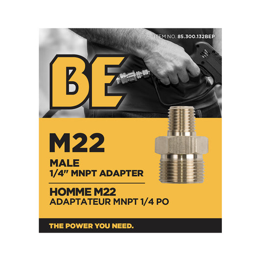 PW Male M22 x 1/4" MNPT Adapter Fitting