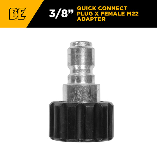 PW Female M22 x 3/8" Quick Connect Adapter Fitting (Plug)