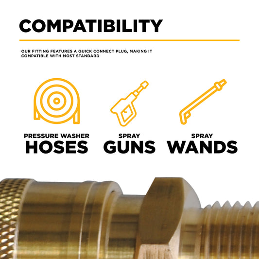 PW Male M22 x 3/8" Quick Connect Adapter Fitting (Coupler)