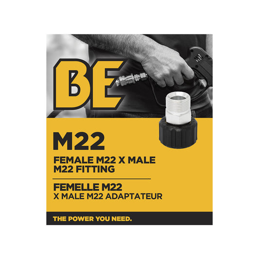 PW Female M22 (14 mm) x Male M22 (15 mm) Adapter Fitting