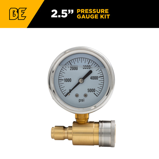5,000 PSI 2.5" Pressure Gauge Kit with 3/8" Quick Connect