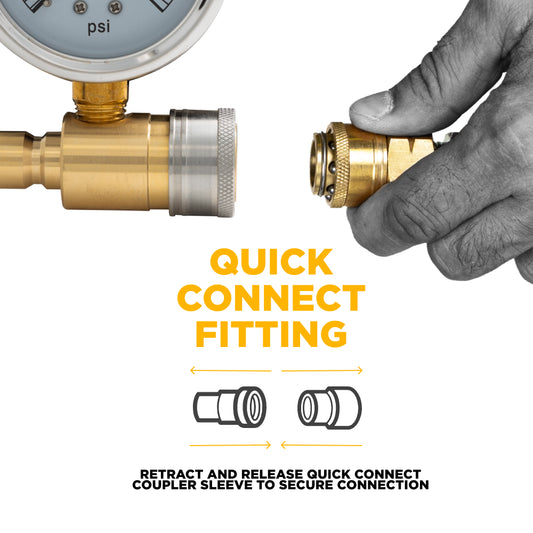5,000 PSI 2.5" Pressure Gauge Kit with 3/8" Quick Connect