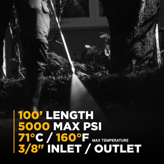 Pressure Washer 100 ft x 3/8 Inch High Pressure Hose Reel
