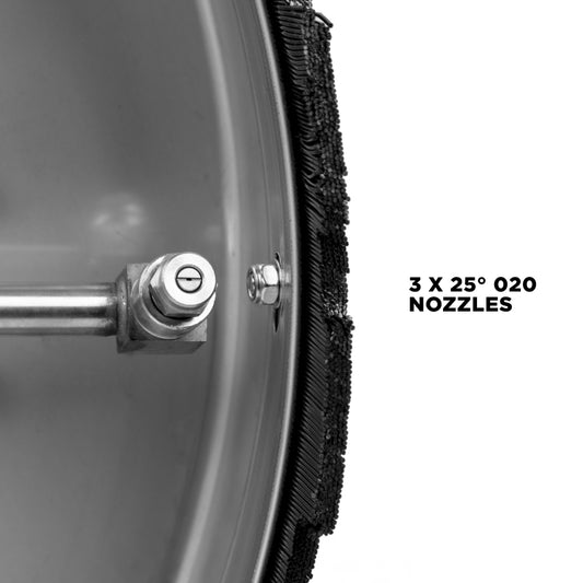 24" Whirl-A-Way Stainless Steel Commercial Pressure Washer Surface Cleaner for Hot/Cold Water