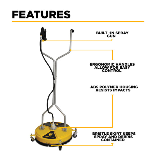 20" Whirl-A-Way Commercial Pressure Washer Surface Cleaner