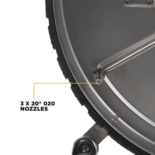 30" Whirl-A-Way Stainless Steel Commercial Pressure Washer Surface Cleaner for Hot/Cold Water