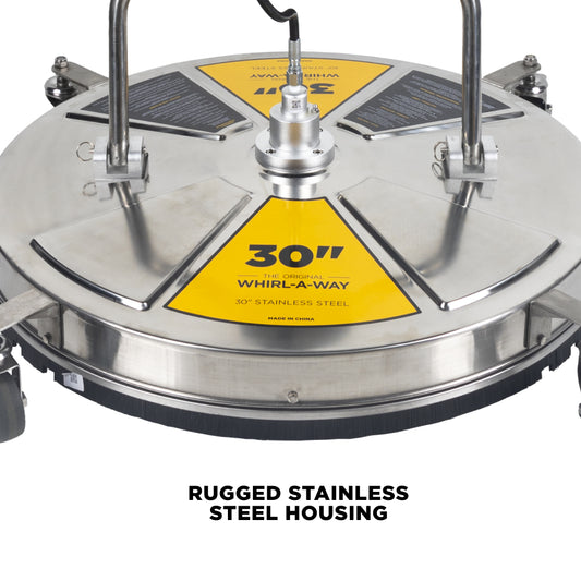 30" Whirl-A-Way Stainless Steel Commercial Pressure Washer Surface Cleaner for Hot/Cold Water