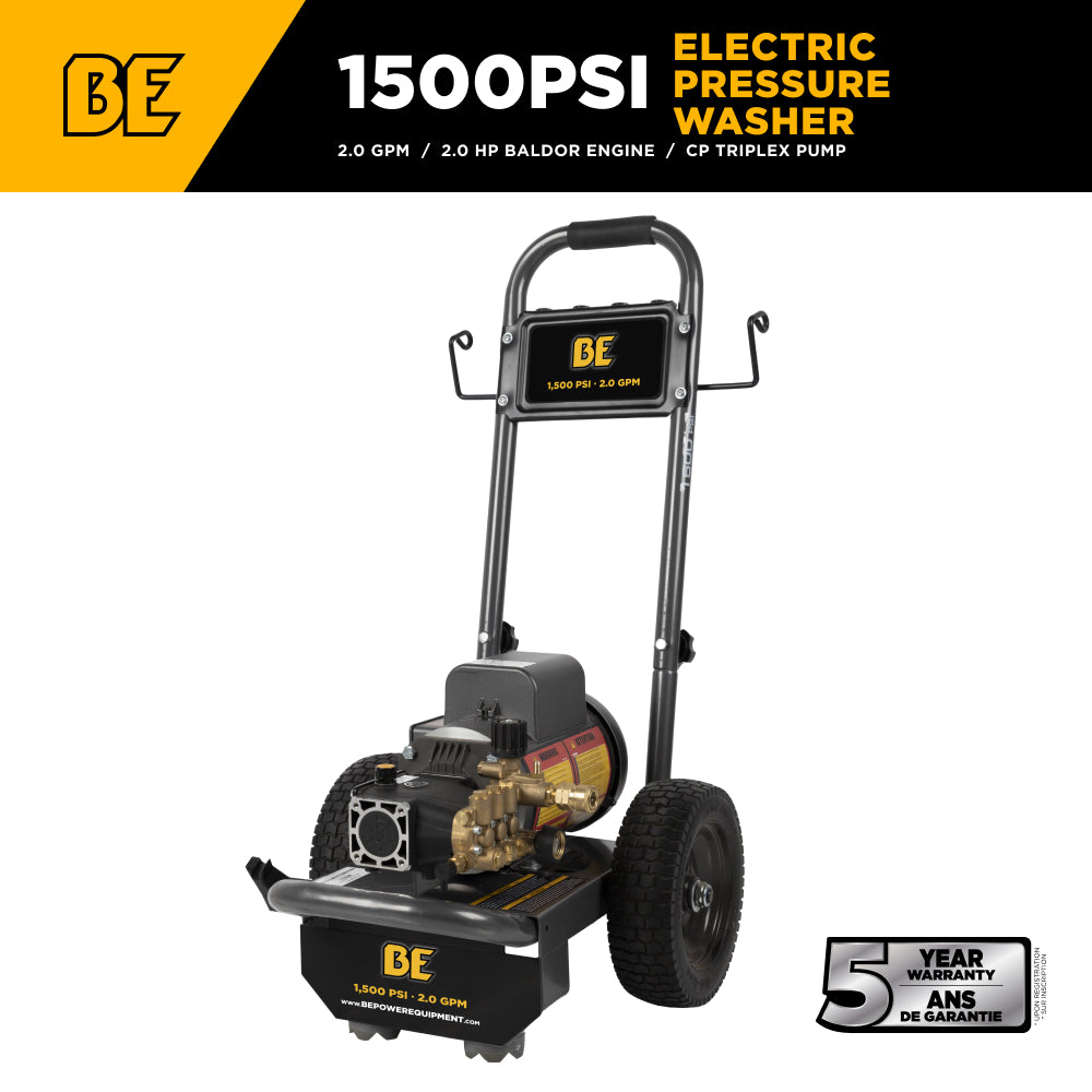 1500PSI 2GPM Cold Water Corded Electric Pressure Washer