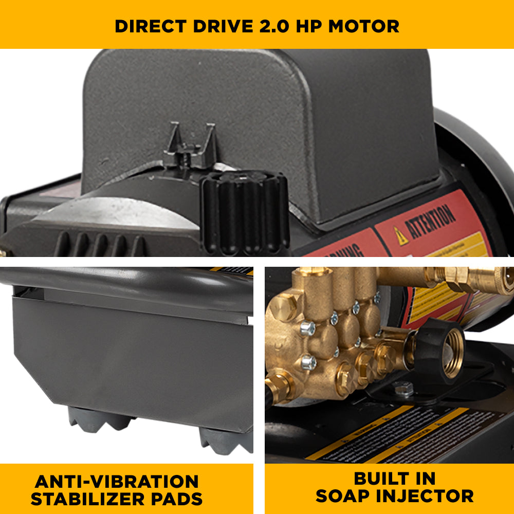 1500PSI 2GPM Cold Water Corded Electric Pressure Washer