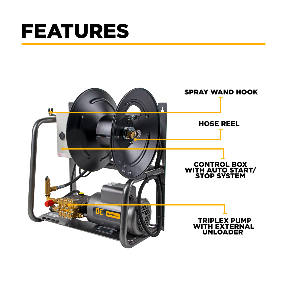 1500PSI 2.0GPM Wall Mounted Electric Pressure Washer