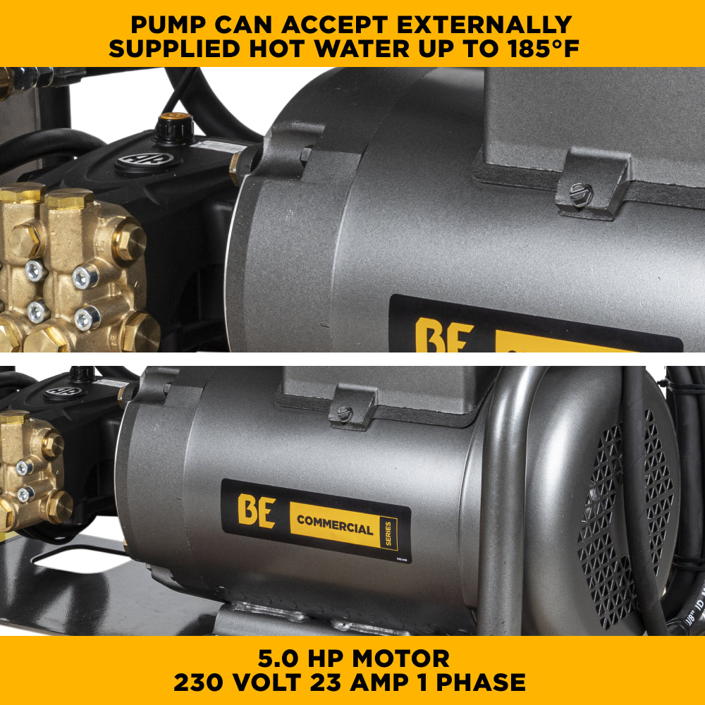 BE Commercial Series Wall Mount Electric Cold Water Pressure Washer, Direct Drive, 5.0 GPM | 2000 PSI (X-2050FW1GENHT)